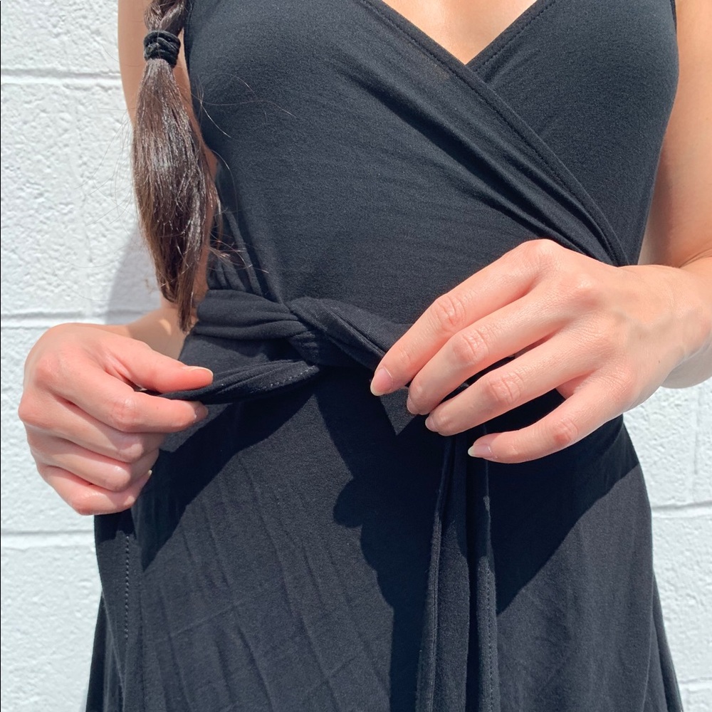 Petite wrap midi dress